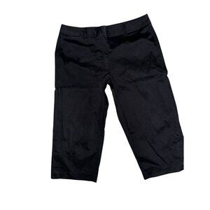 Avenue Womens Black Stretch Capri Pants Size 16 97% Cotton 3% Spandex